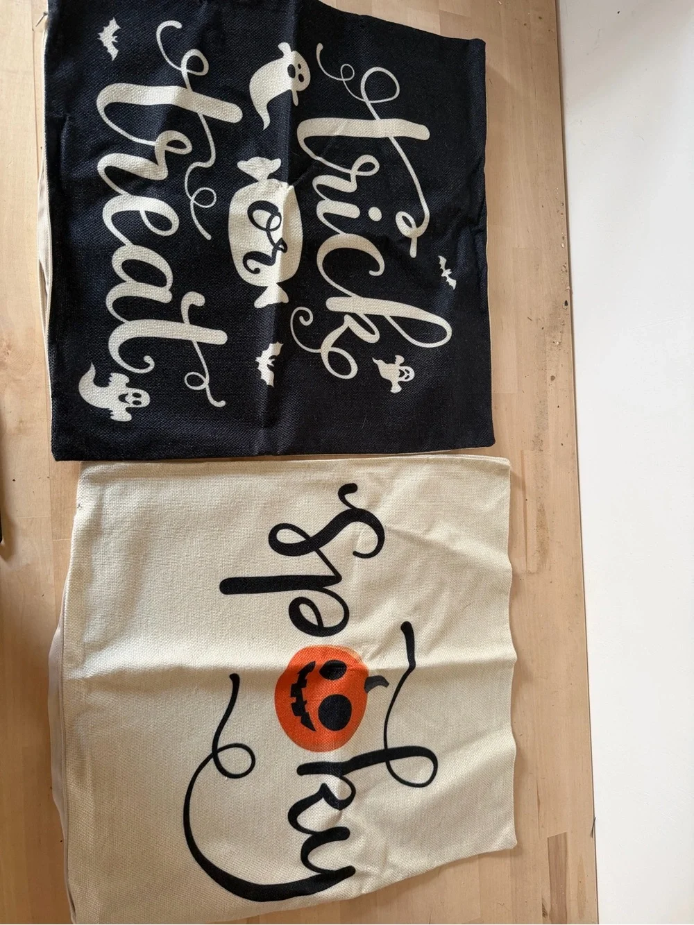 12-Halloween Trick or Treat Decorative Pillow Covers - Black & White